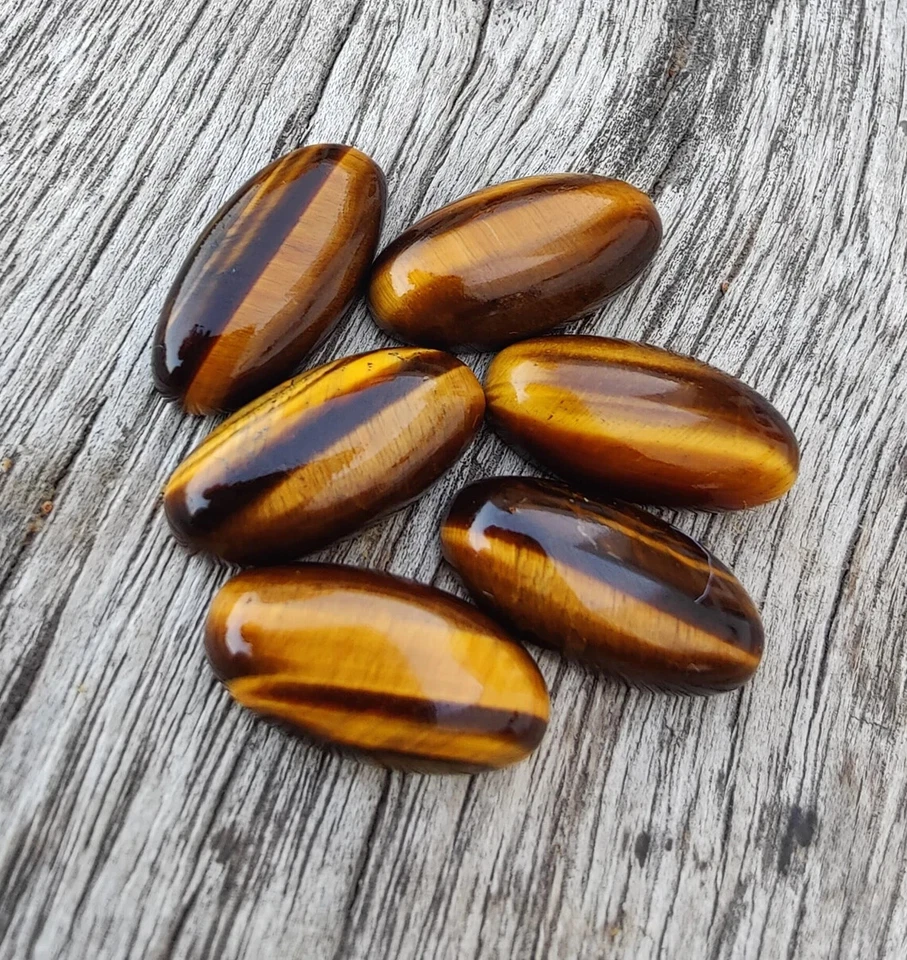 Lote al por mayor de piedras preciosas 3x6mm-10x20mm cabujón forma ovalada larga ojo de tigre natural Foto 4 de 4