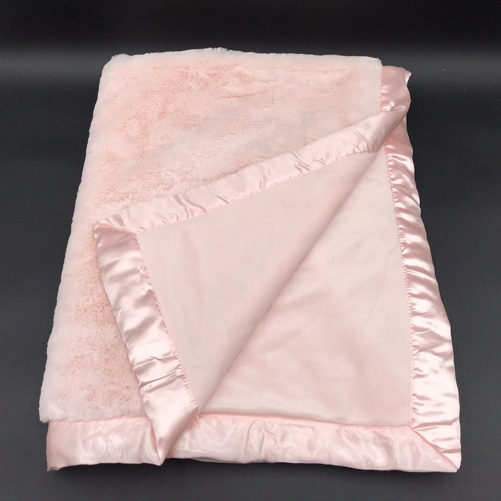 Cloud Island Pink Plush Baby Satin Trim Blanket from Target