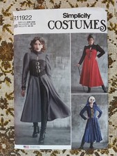 Simplicity 11922 women's 20 - 28 costume dress/coat with lace-up bodice NIP