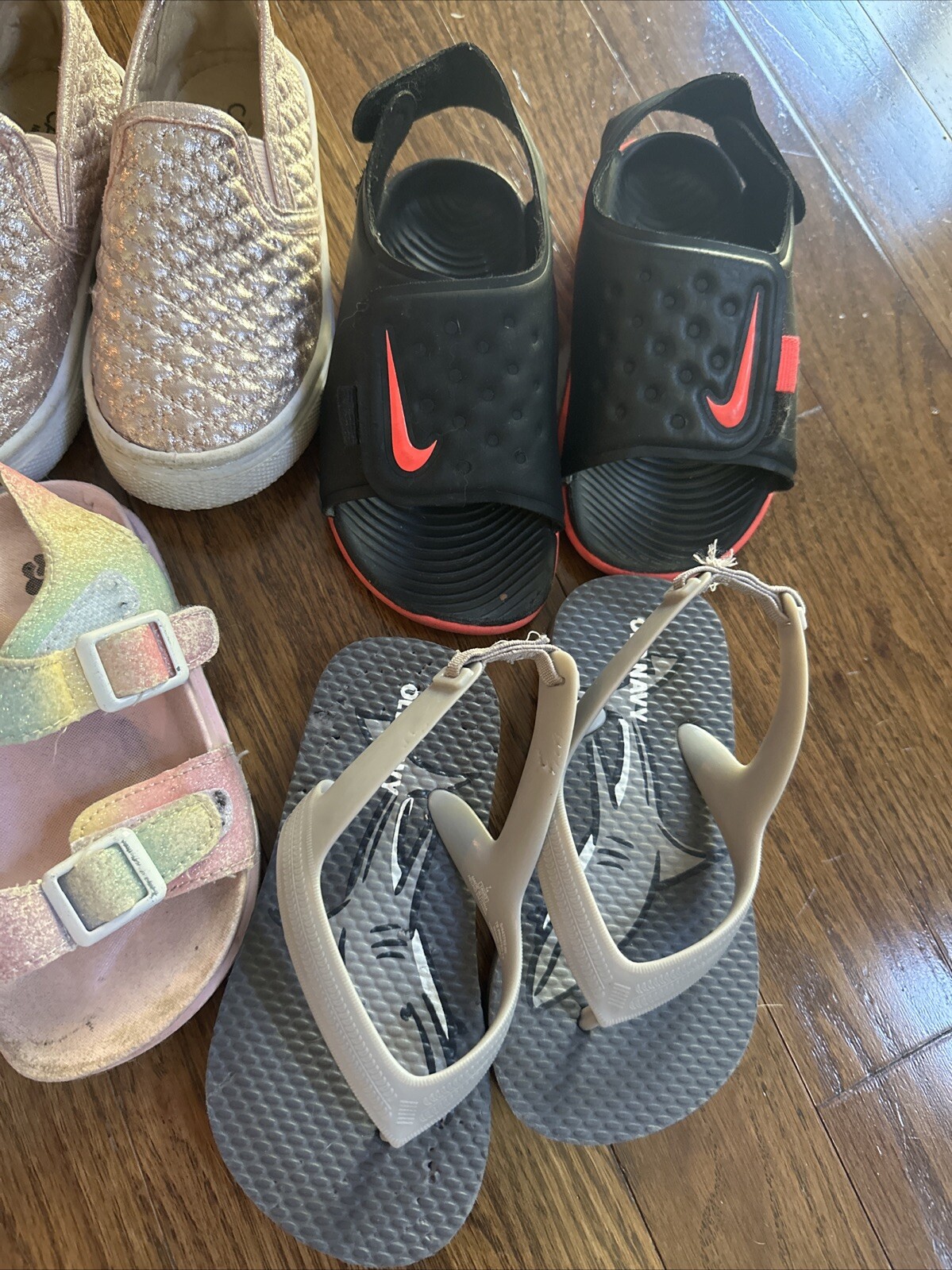 Scarpe mocassini sandali Nike oro rosa primavera estate taglia 7 bambina LOTTO DI 4