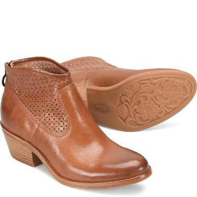 Sofft Aisley Perf Boots Women's US 9.5 Russet Brown Leather Ankle Bootie KHD1347