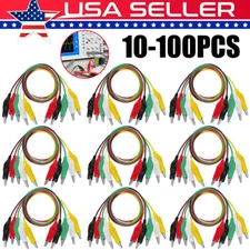10-100 PCS Test Lead Probe Set Crocodile Alligator Clips Electrical Jumper Wires