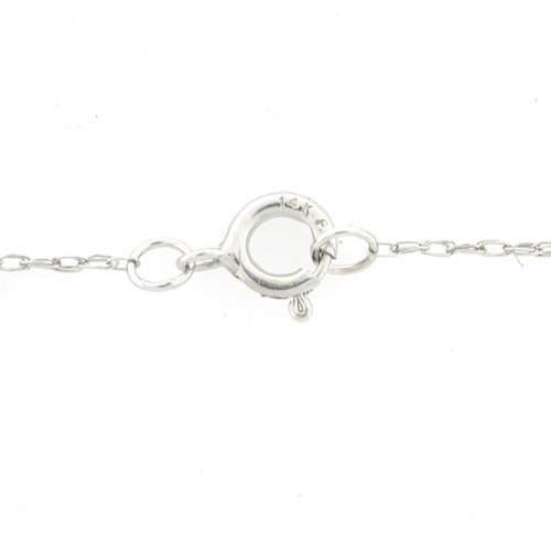 10k White Gold Vintage Style Sapphire and Diamond Pendant Necklace - Picture 5 of 6