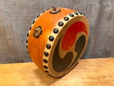 Vintage Japanese Taiko Wadaiko Small Hand Drum Antique Asian Percussion