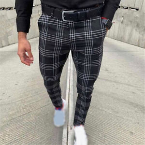 grey plaid mens pants