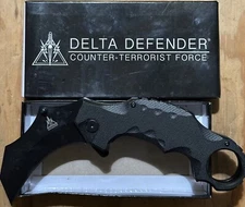 Delta Defender Spring Assisted Karambit Folding Tactical Pocket Knife