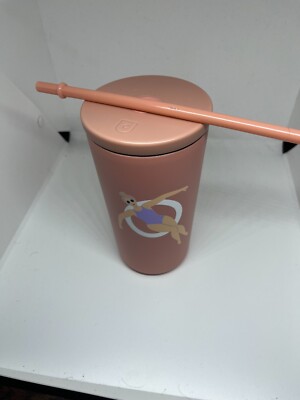 Woman on a Float Stainless Steel Tumbler with a Straw by Created Co. NEW