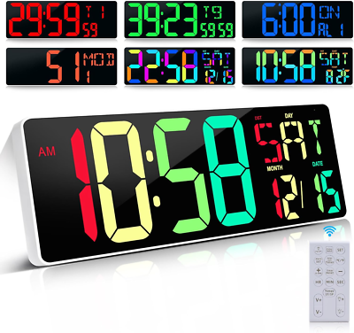 Reloj Pared Digital Grande Control Remoto LED Pantalla Grande  Temporizador