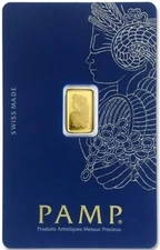 PAMP Suisse Fortuna 1 gram .9999 Gold Bar - Sealed Assay Card