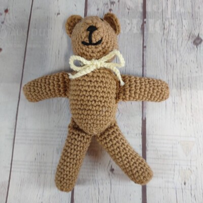 Knit Сrochet Plush Teddy Bear Brown 8