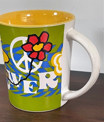 Peanuts Charlie Brown & Gang Woodstock Flower Power Peace Sign Coffee Cup Mug - Picture 2 of 9