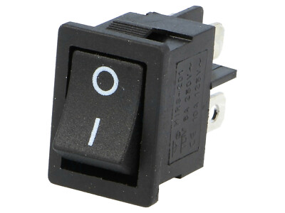 RSM201A2C3BK  Wippschalter  Rocker  DPST  2polig EIN-AUS  3A 250VAC schwarz NEW
