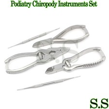 Podiatry Chiropody Instruments 5 Pcs Set - Nail Nippers Clippers Cutters,BTS-95