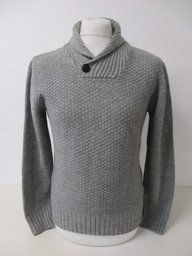 Men's Sweater, High Neck Jumper, Very Good Condition, Grey, Small