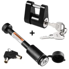 Hitch Lock Set, Dia 5/8" Trailer Hitch Lock Hitch, Dia 1/4" Hitch Coupler Lock