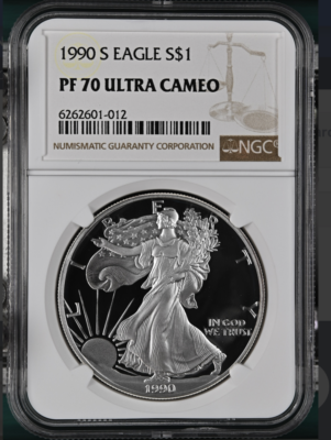 1990-S American Silver Eagle 1 Oz PF70 UCAM NGC Brown Label | eBay