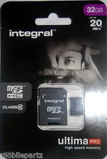 Integral 32GB Class10 MicroSD Cell Phone Memory Card for Blackberry Q5 Q10 Z10