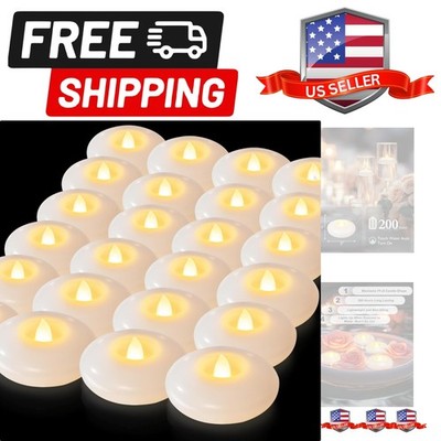6 Pack 200 Hour Flameless Floating Candles, 3 Inches White Waterproof Led Tea...