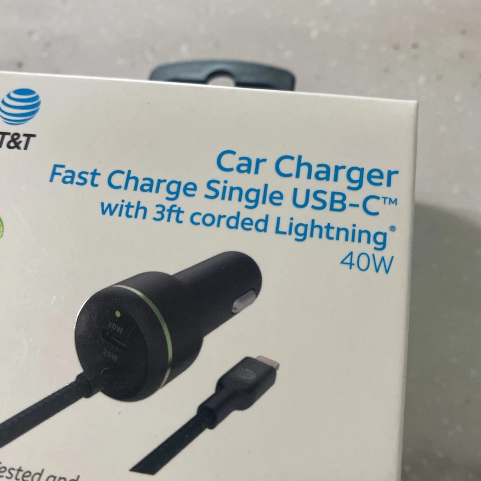 Car Charger Fast Charge DOUBLE USB-C 3ft cord ipad iphone USB-C 40W BRAND NEW - Image 2 of 4
