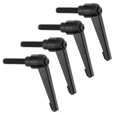4Pcs Clamping Lever Handles, M8 x 32mm Male Thread Knobs Handle, Black