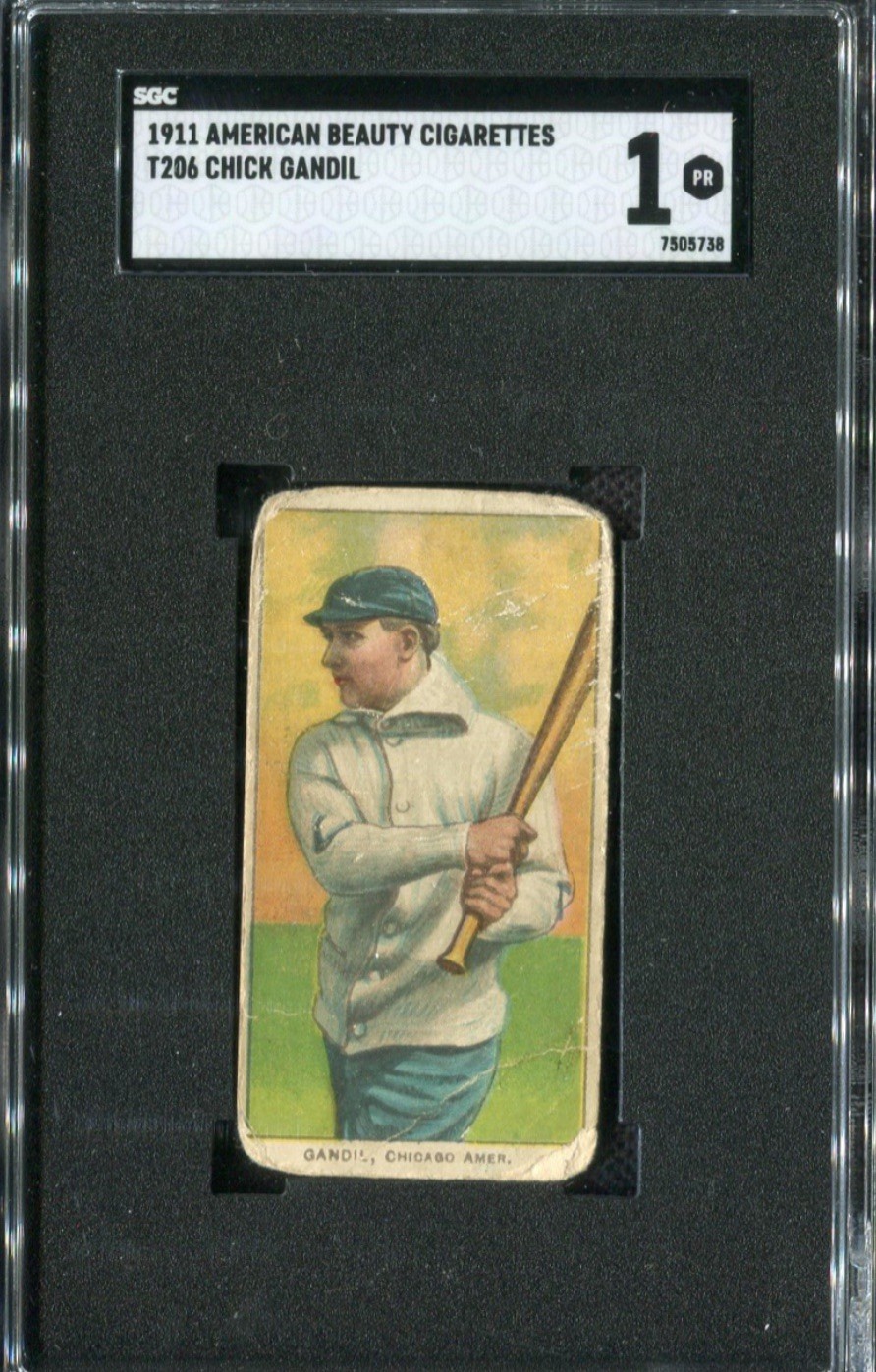 T206 Chick Gandil American Beauty back