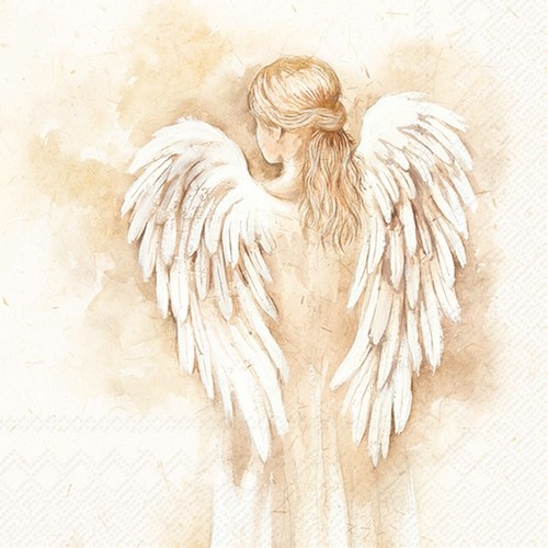 20 Servietten Romantic Angel Cream MäDchen Engel FlüGel Schutzengel Creme 33X33-image