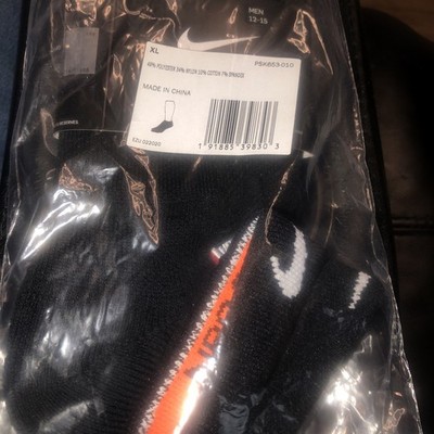 Nike NBA Authentics Basketball Socks Size XL PSk653-010 Black/White (144)