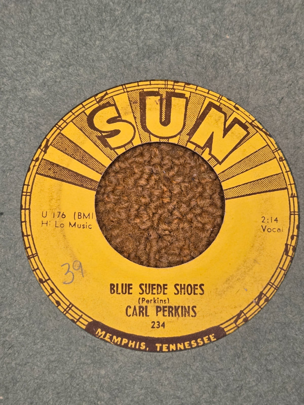 45 RPM Carl Perkins SUN  234 Blue Suede Shoes / Honey Don't   VG+