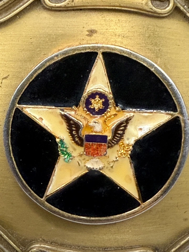 Винтажная золотистая пряжка для ремня с американским орлом - Изображение 2 из 4