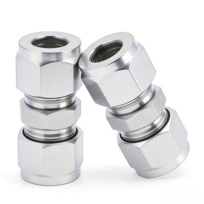Lophtnix 304 Stainless Steel Compression Tube Fitting Union with 1/4'' OD 
