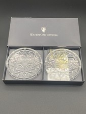 2 WATERFORD Crystal LISMORE drink coaster pair~ in box ~ made in IRELAND