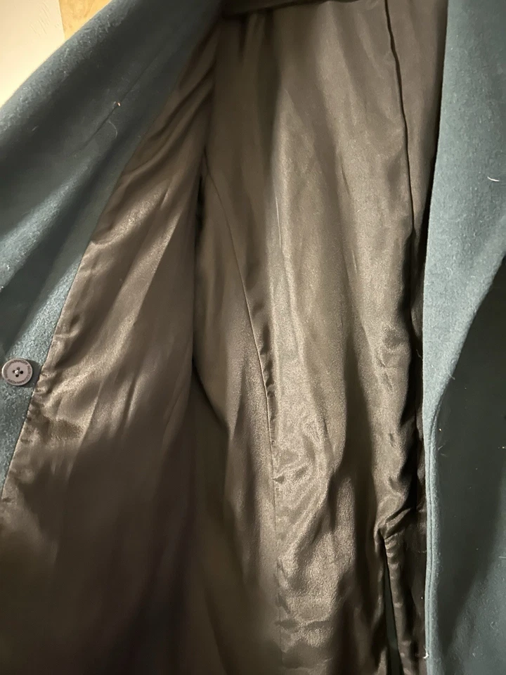 Rebecca Minkoff Women's Dark Green Wool Peacoat Trench Size Medium - Image 3 of 4