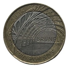 Brunel’s Paddington Station 2006 Commemorative £2 Two Pound Coin. Circulated
