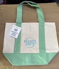 FREE SHIPPING Trader Joe  s Mini Pastel Canvas Tote Bag - GREEN - New with Tags