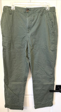 Old Navy OG Chino Pants Womens Large Comfort Waist Green Tapered Preppy Stretch