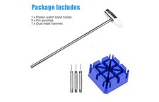 5 PCS Watch Repair Tool Kit Band Holder Hammer Pin Punches