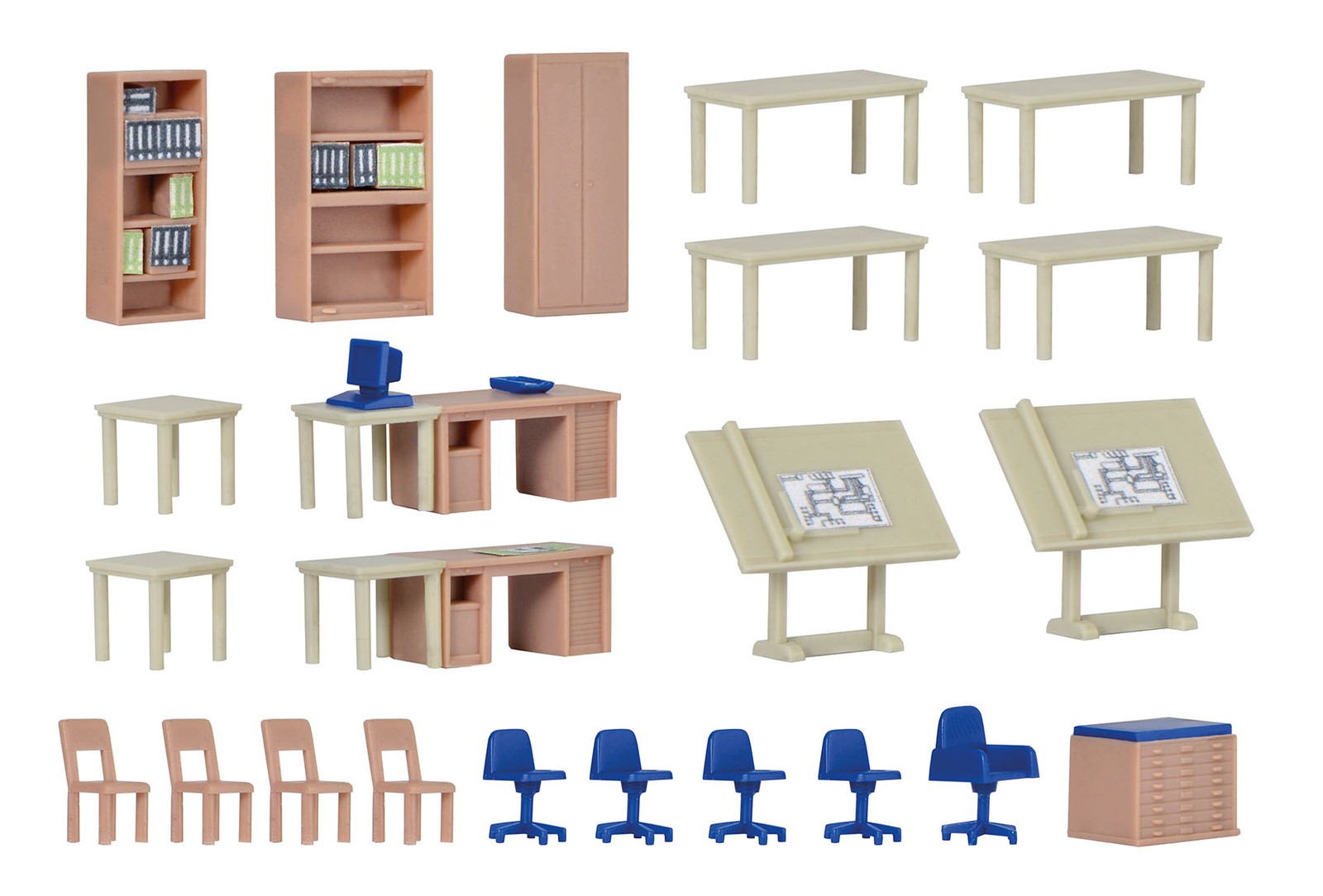 Kibri 38655 - H0 Decoration Set Furniture For Technical Office - New