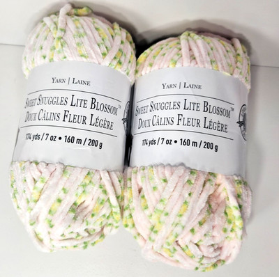2 SKEINS LOOPS & THREADS SWEET SNUGGLES LITE BLOSSOM DAHLIA MATCHING #