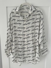 Balenciaga 1200 Silk Top Blouse Shirt Authentic 100 New Oversized 36
