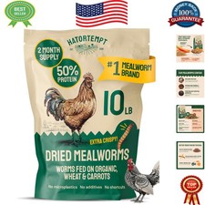 High-Protein Dried Mealworms 10 lb Bag - Ideal for Chickens, Ducks  Wild Birds