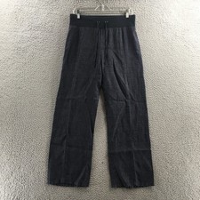 Eileen Fisher Straight Leg Pants Womens XS Gray Organic Linen Drawstring Pull On