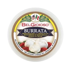 BELGIOIOSO Cheese Cup Burrata 4 Count, 8 Ounce (Pack of 6)