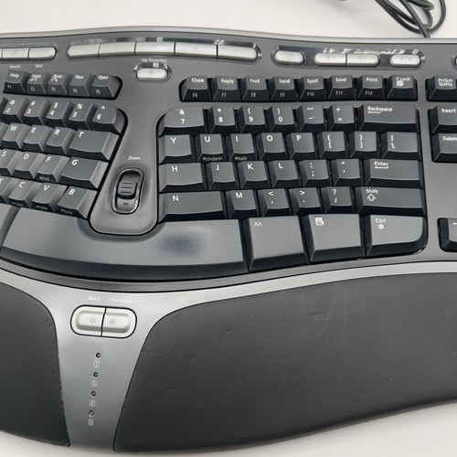 Microsoft Natural Ergonomic Keyboard 4000 V1.0 USB Wired Black Tested Working - Picture 3 of 13