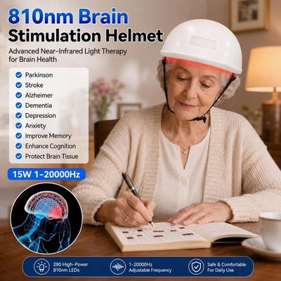 810nm Near Infrared Brain Helmet PBM Light Therapy 15W for Alzheimer Parkinson