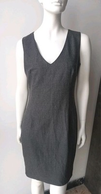 JOSEPH Kleid Etuikleid grau 95% Wolle Kaschmir ärmellos 36/38 V-Ausschnitt