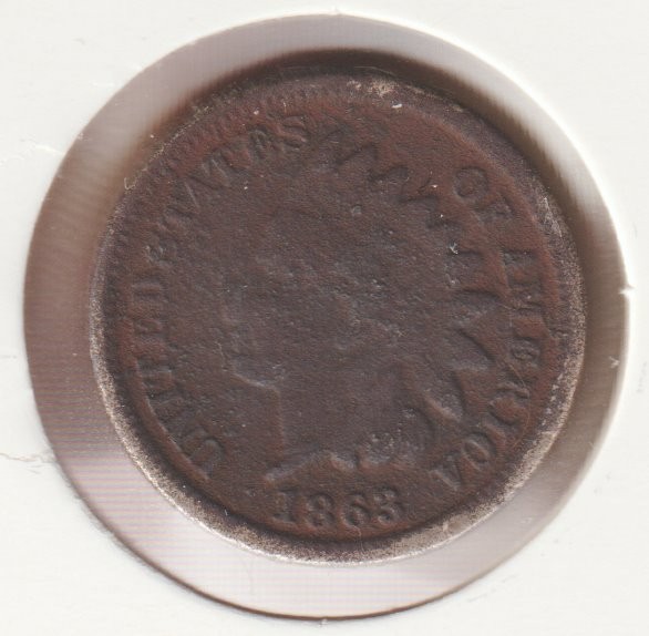 1863 Indian Head Penny American Civil War Copper Nickel US Coin Rare Old Cent