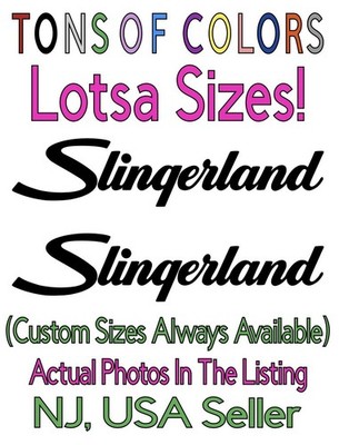 TWO Script Slingerland Drums Die Cut Vinyl Decals FREE Decal Offer Inside!