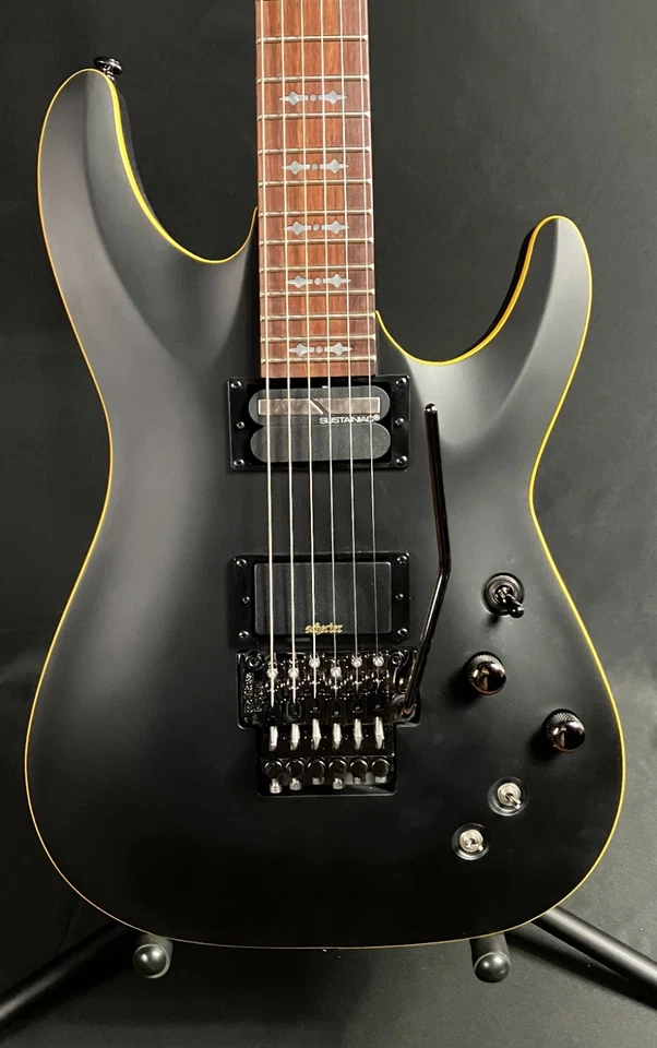 Schecter Demon-6 FR-S Electric Guitar Aged Black Satin w/ Sustainiac - Image 2 of 4