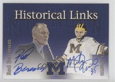 2004 Michigan Wolverines Historical Links /100 Red Berenson Marty Turco Auto s5j