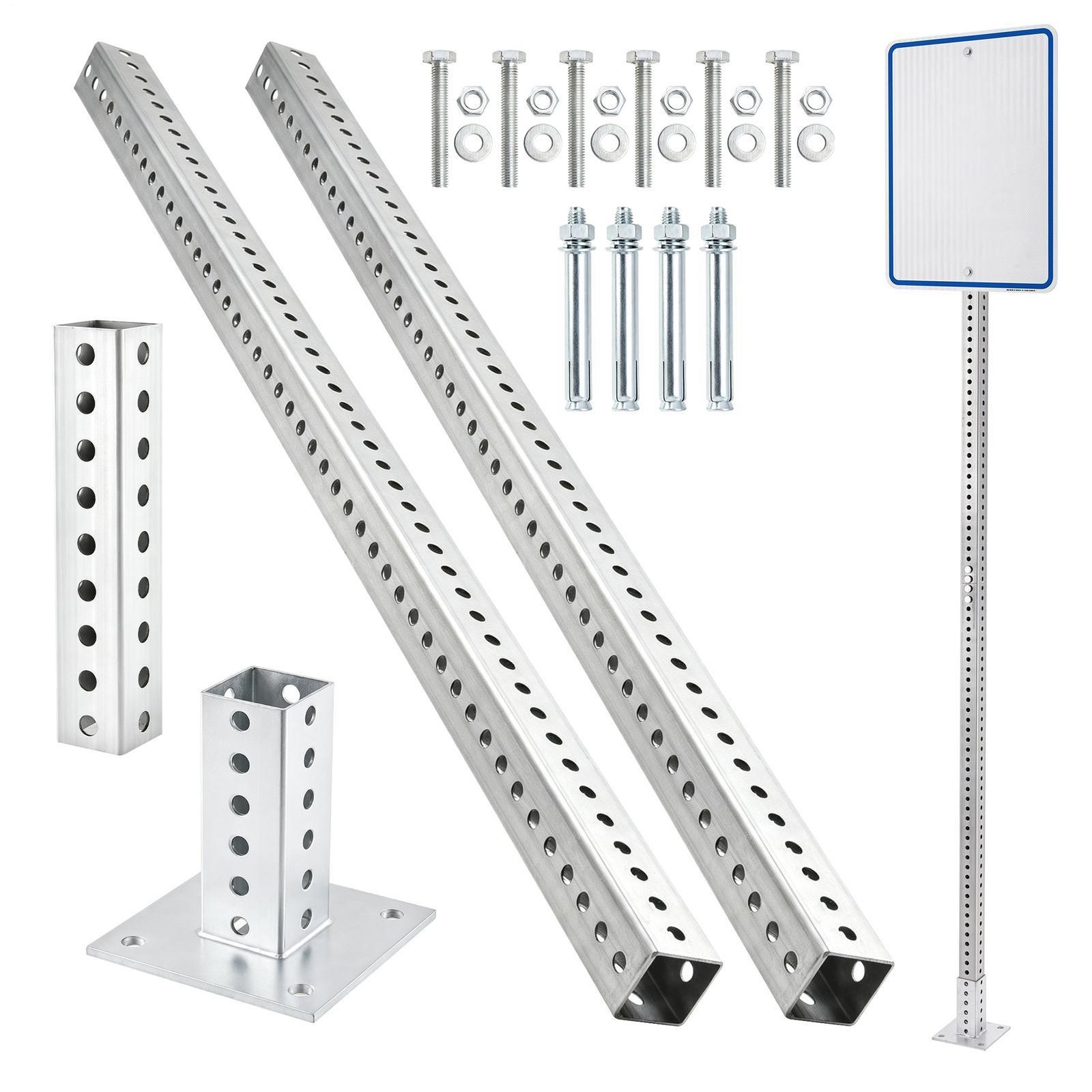 Square Iron Posts 3.8 Ft H Square Sign Post For Outside Galvanized Steel | eBay